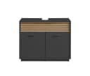 PREISBRECHER Waschbeckenunterschrank Liguria Anthrazit Eiche Dekor Bild 4