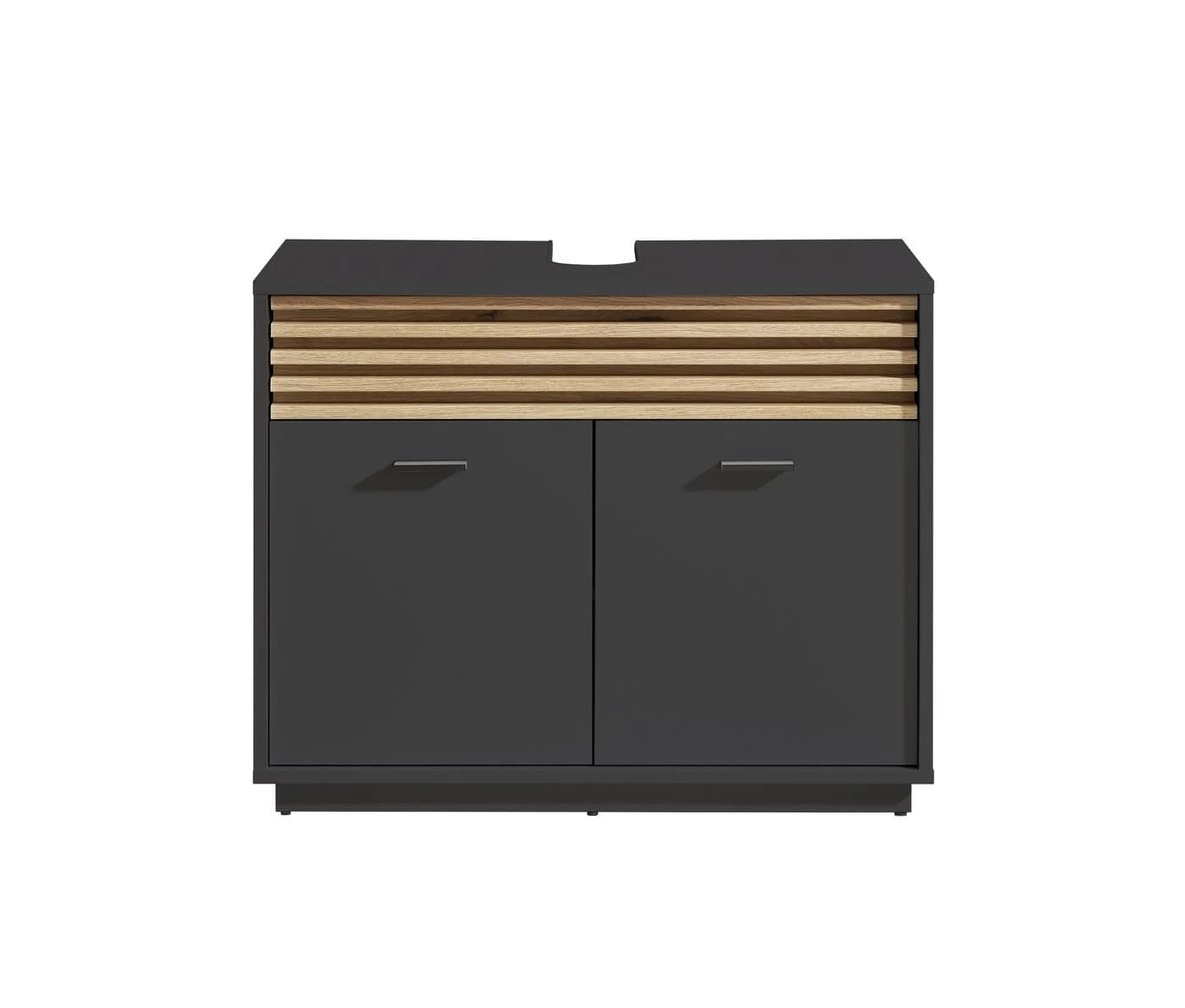 PREISBRECHER Waschbeckenunterschrank Liguria Anthrazit Eiche Dekor - Bild 4