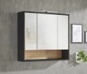 PREISBRECHER Badezimmerspiegelschrank Liguria Anthrazit/Evoke Eiche LED-Beleuchtung Bild 1
