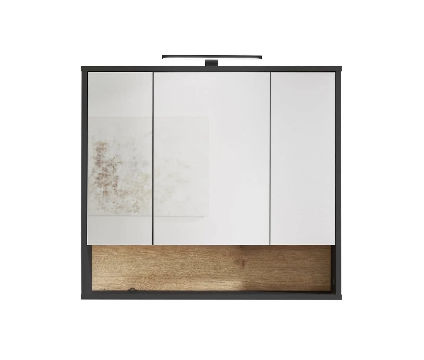PREISBRECHER Badezimmerspiegelschrank Liguria Anthrazit/Evoke Eiche LED-Beleuchtung - Bild 4