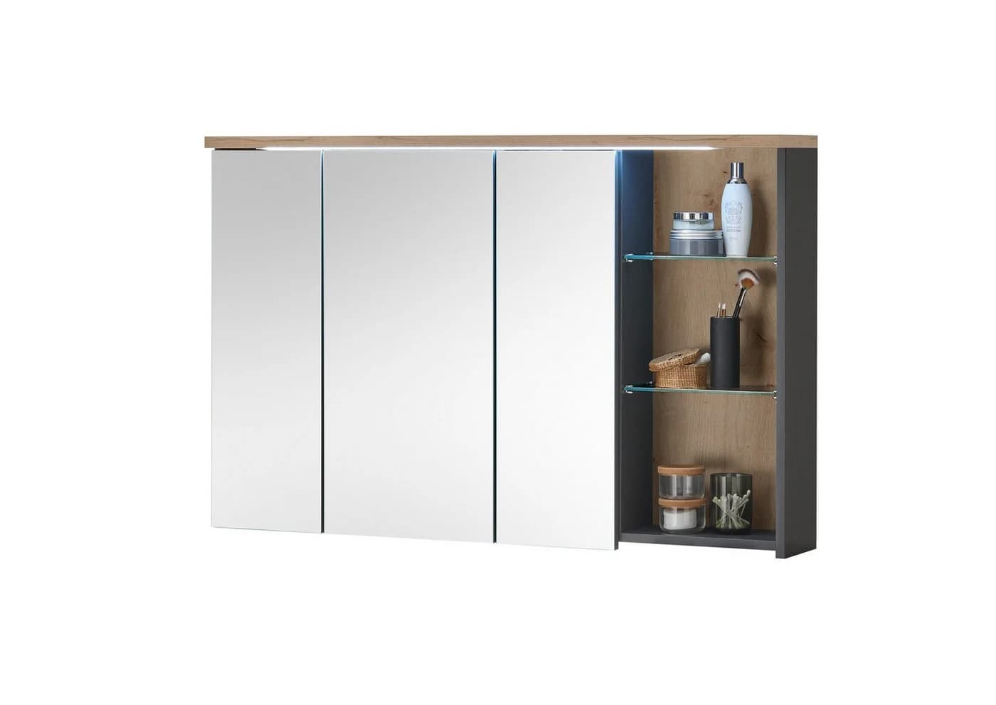 PREISBRECHER Badezimmerspiegelschrank Memphis Grau Artisan Eiche - Bild 2