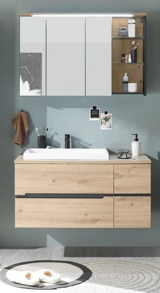 PREISBRECHER Badezimmer-Set Memphis Grau/Artisan Eiche - Bild 2