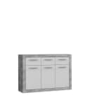 PREISBRECHER Sideboard BACCIO Betonoptik Lichtgrau/Weiß Bild 2