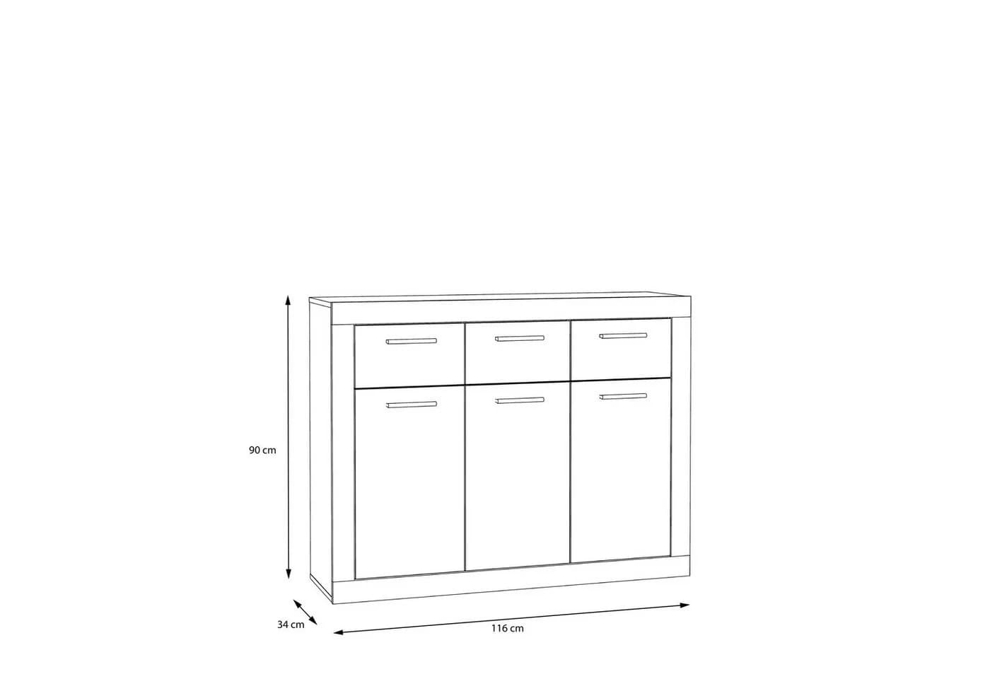 PREISBRECHER Sideboard BACCIO Betonoptik Lichtgrau/Weiß - Bild 4