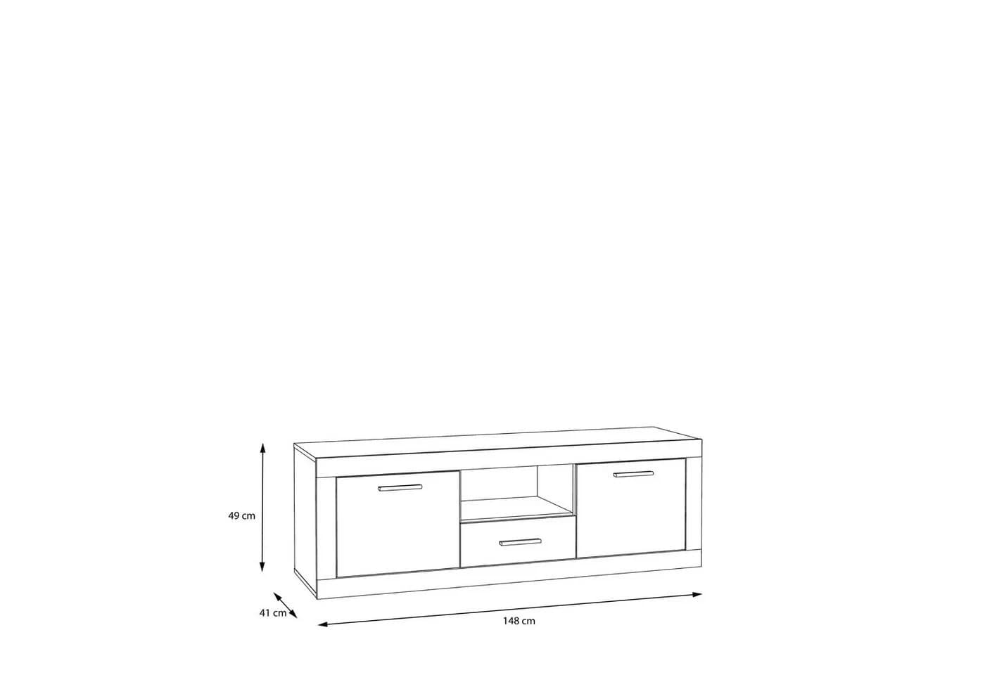 PREISBRECHER Lowboard BACCIO, 2 Türen, 1 Schublade, Betonoptik Lichtgrau/Weiß - Bild 5