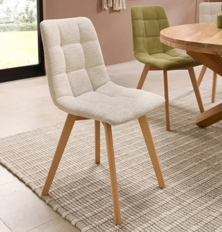 PREISBRECHER 4-Fußstuhl Belana 2er Set Beige Buche - Bild 3