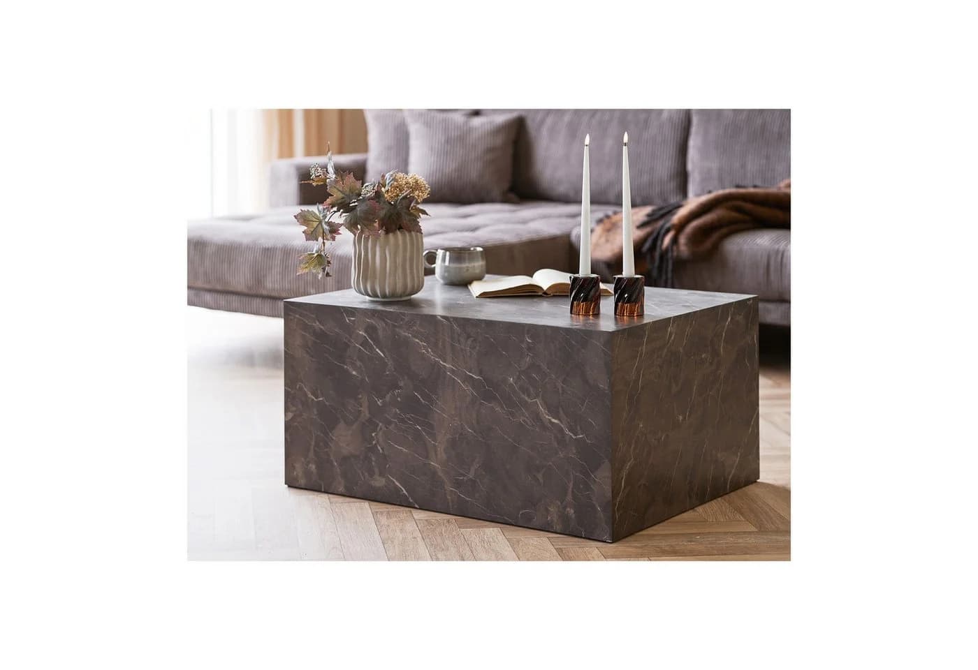 freiraum Couchtisch Prague Braun MDF Marmodekor