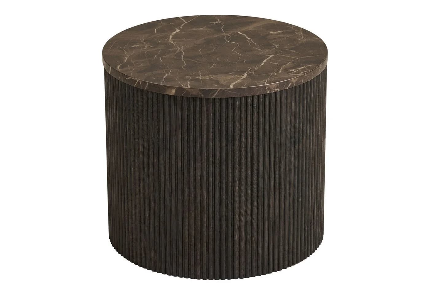 freiraum Beistelltisch Rota Dunkelbraun Marmor-Dekor MDF - Bild 2