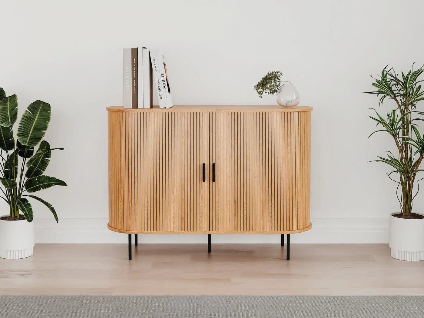 PREISBRECHER Sideboard Kajsa Eiche-Dekor mit Schiebetüren