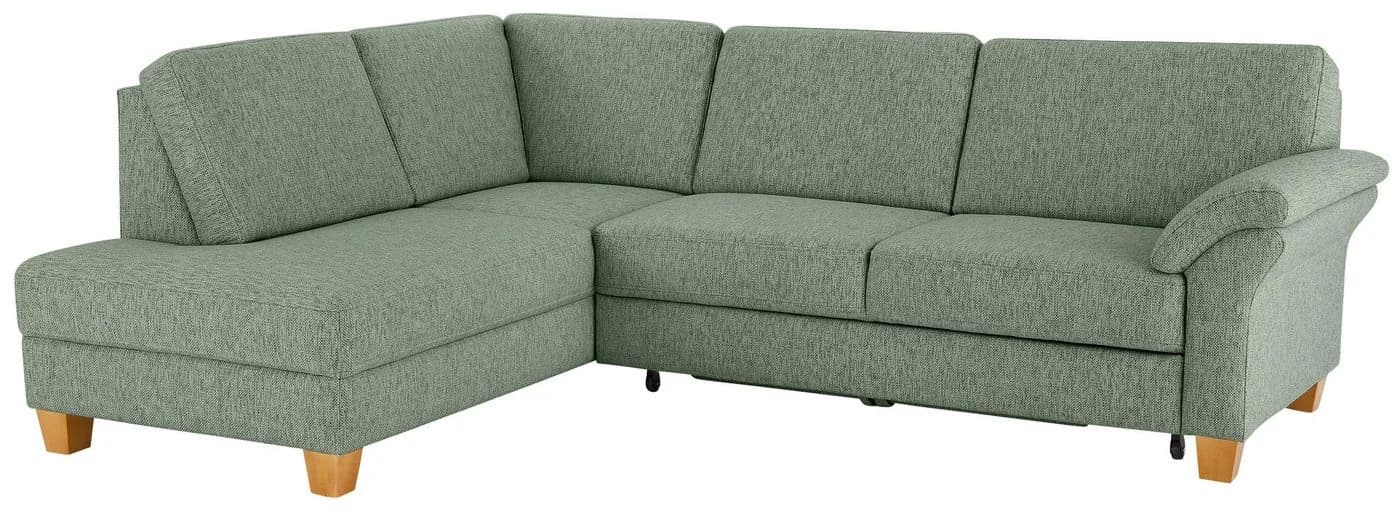 HOME AFFAIRE Ecksofa Borkum L-Form Grün-Grau