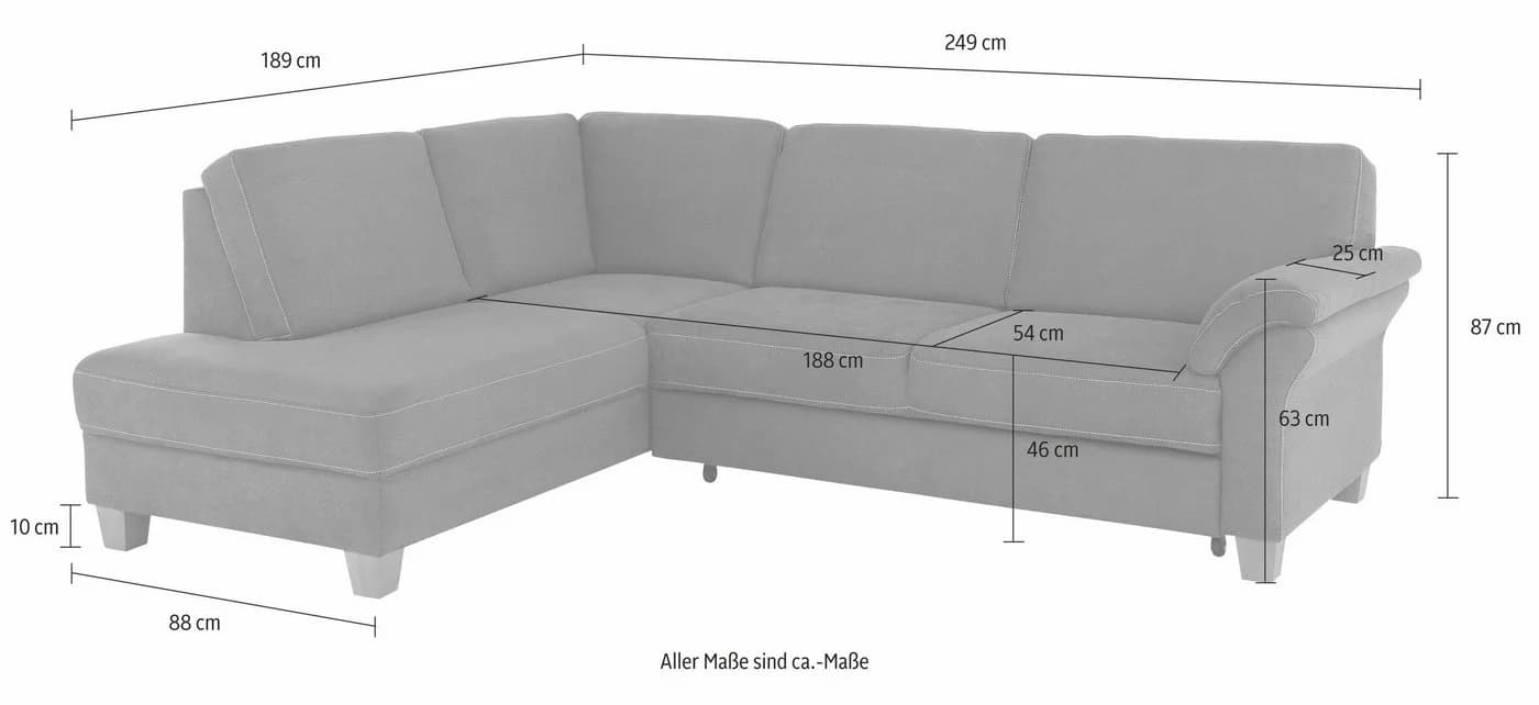HOME AFFAIRE Ecksofa Borkum L-Form Grün-Grau - Bild 5