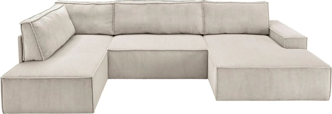 HOME AFFAIRE Wohnlandschaft SHERWOOD U-Form Beige mit Schlaffunktion