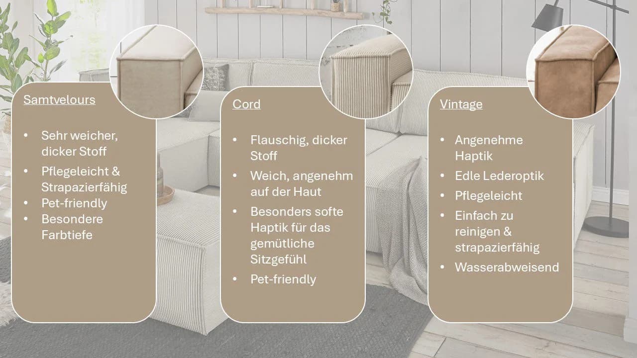 HOME AFFAIRE Wohnlandschaft SHERWOOD U-Form Beige mit Schlaffunktion - Bild 3