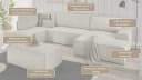 HOME AFFAIRE Wohnlandschaft SHERWOOD U-Form Beige mit Schlaffunktion Bild 4