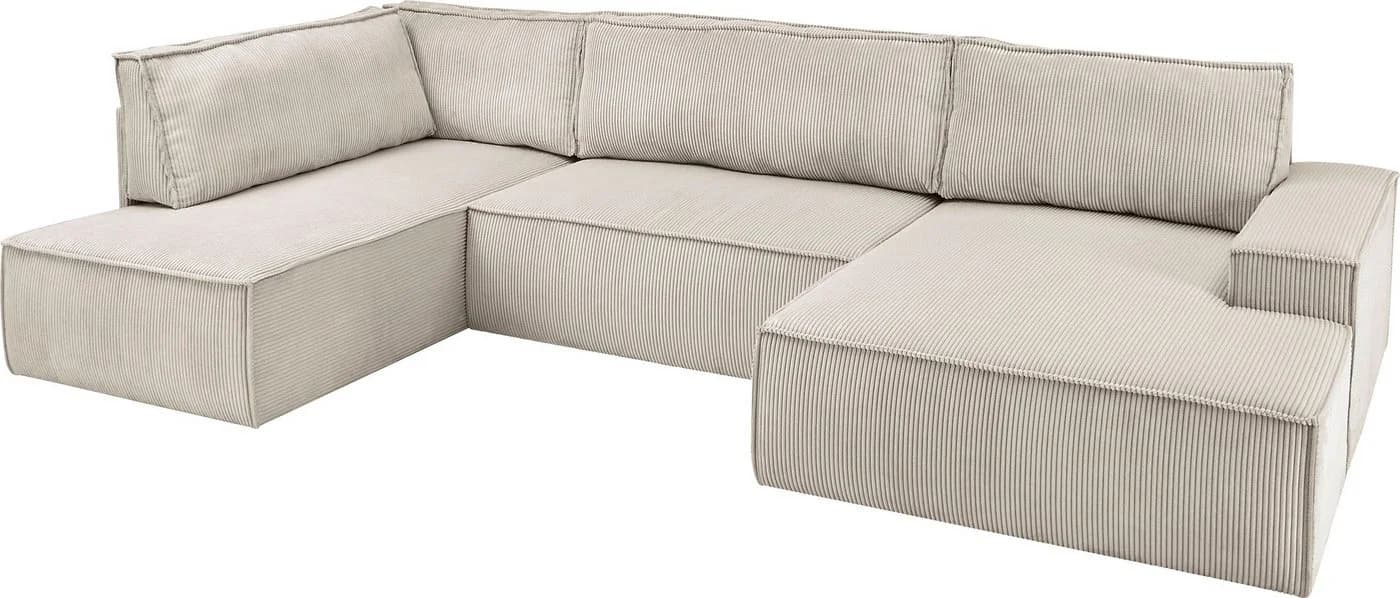 HOME AFFAIRE Wohnlandschaft SHERWOOD U-Form Beige mit Schlaffunktion - Bild 5