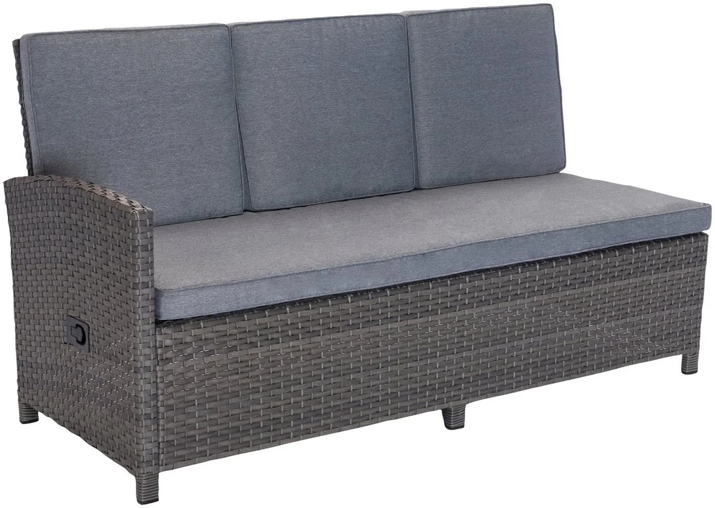 KONIFERA Gartenlounge-Set Paris Grau Aluminium Polyrattan - Bild 5
