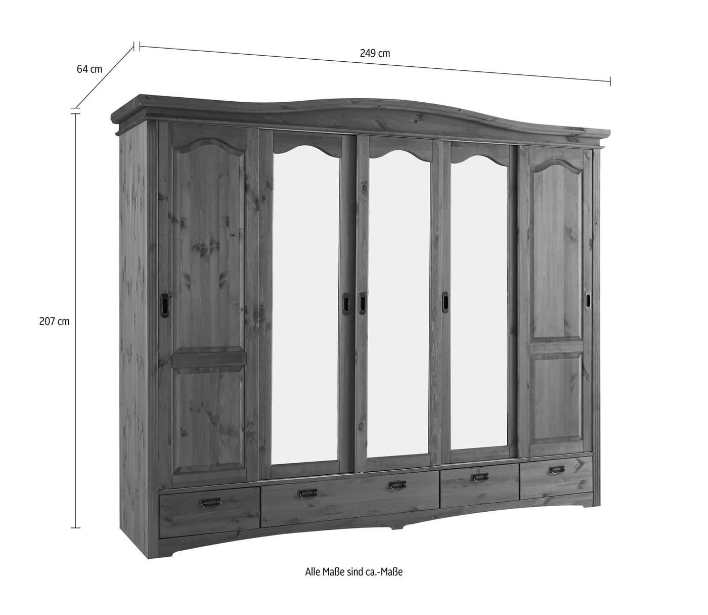 OTTO home Schiebetürenschrank Konrad Landhausstil Weiß Massivholz - Bild 5