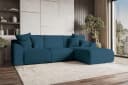 99rooms Ecksofa Gusto L-Form mit Schlaffunktion Cordstoff Blau Bild 1
