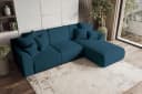 99rooms Ecksofa Gusto L-Form mit Schlaffunktion Cordstoff Blau Bild 3