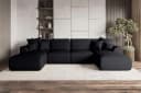99rooms Wohnlandschaft Gusto U-Form Sofa Schwarz mit Schlaffunktion Bild 1