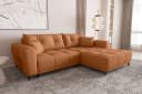99rooms Ecksofa Massimo L-Form mit Schlaffunktion Strukturstoff NEVE Rostfarben Bild 1