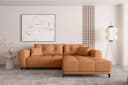 99rooms Ecksofa Massimo L-Form mit Schlaffunktion Strukturstoff NEVE Rostfarben Bild 2