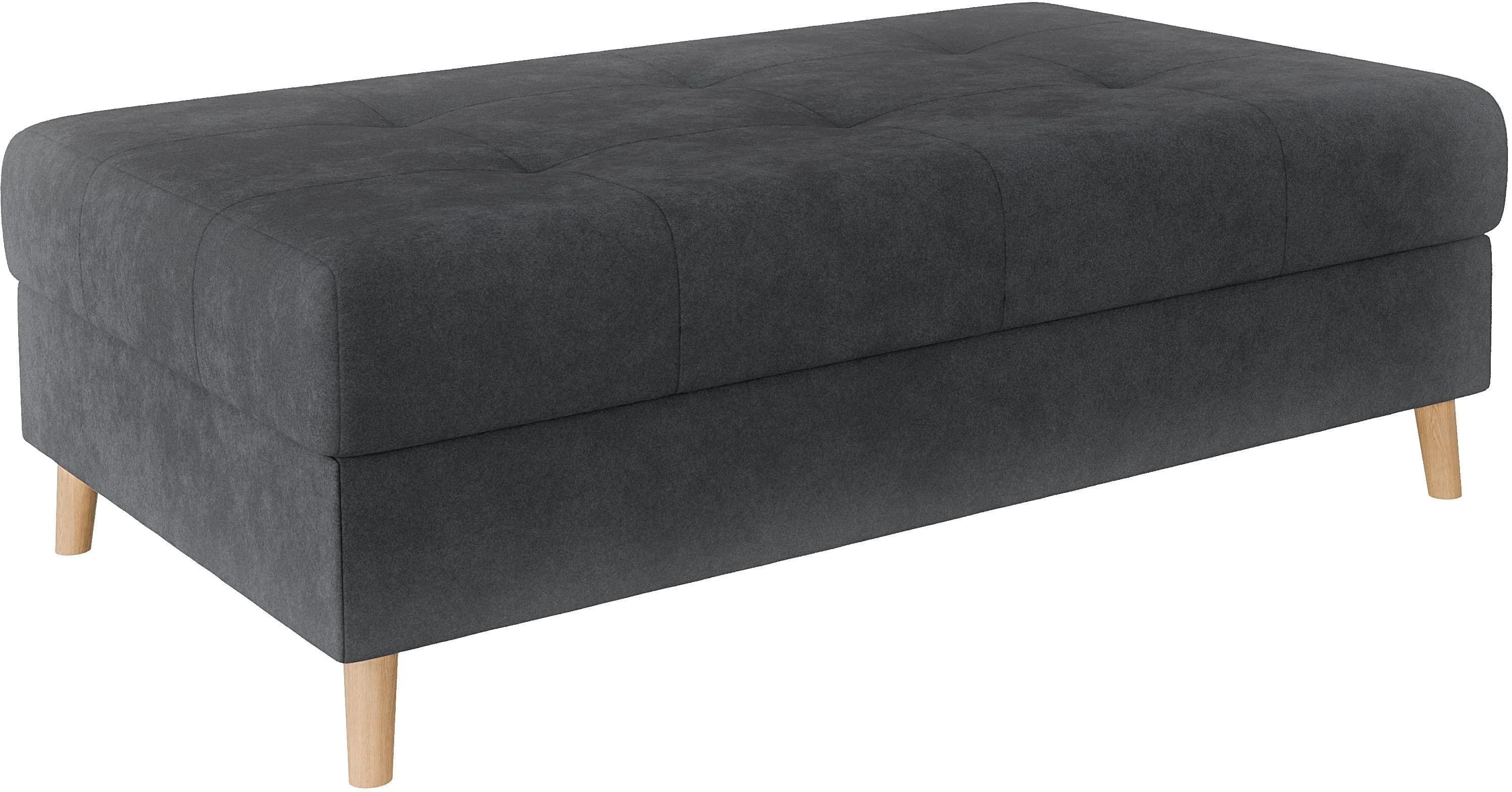 Home Affaire Polsterhocker CHARRE XXL Anthrazit Polyester