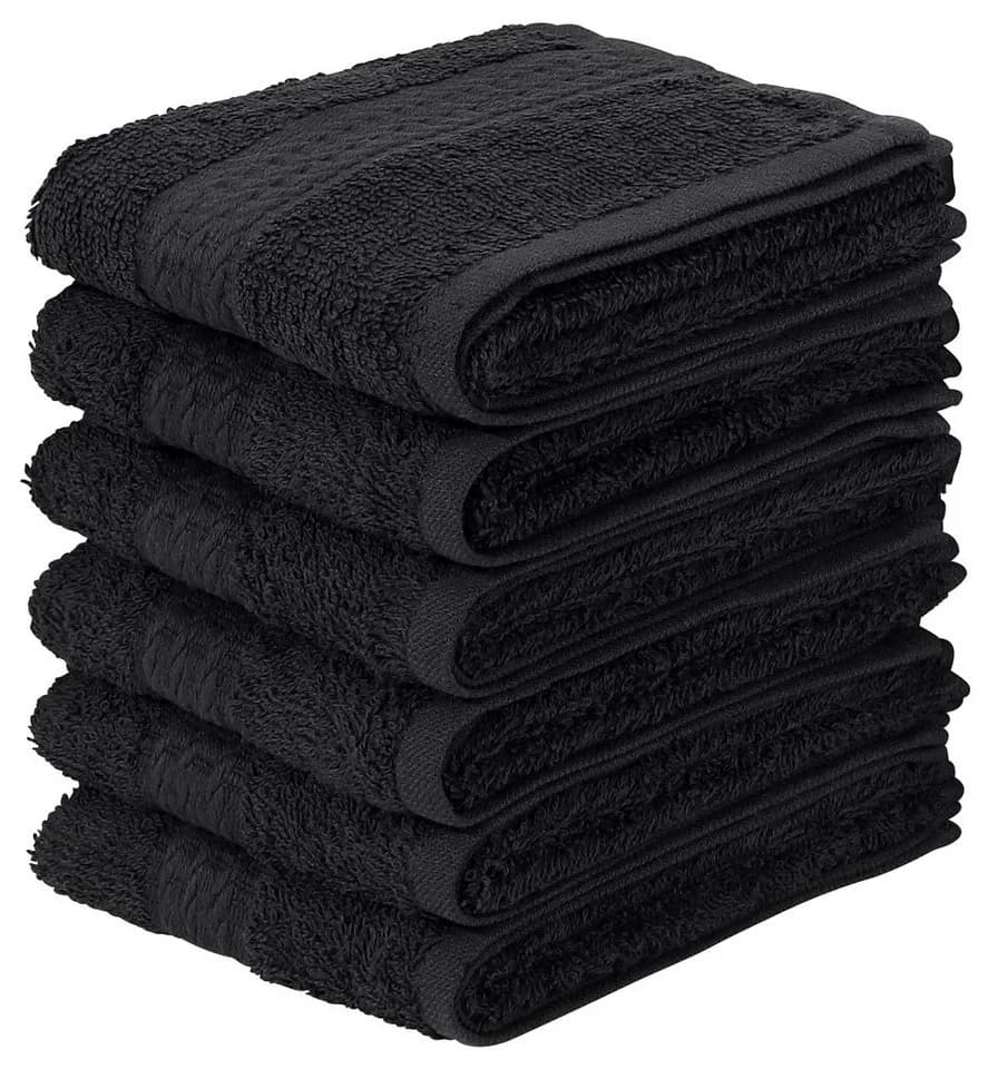 OTTO HOME Gästehandtücher Juna Set 6-tlg. Schwarz Baumwolle - Bild 2