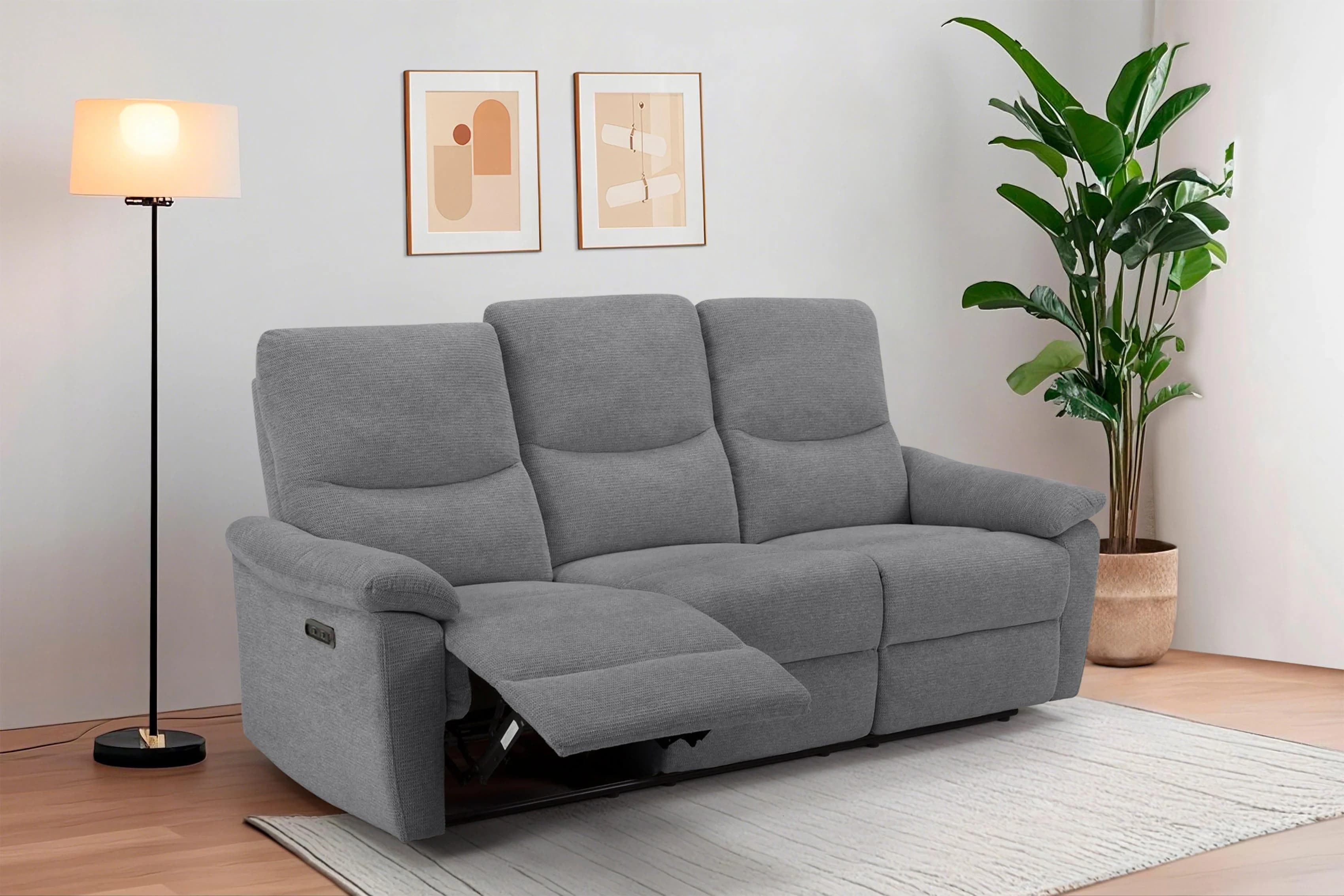 HOME AFFAIRE 3-Sitzer Sofa Anthrazit Federkernpolsterung