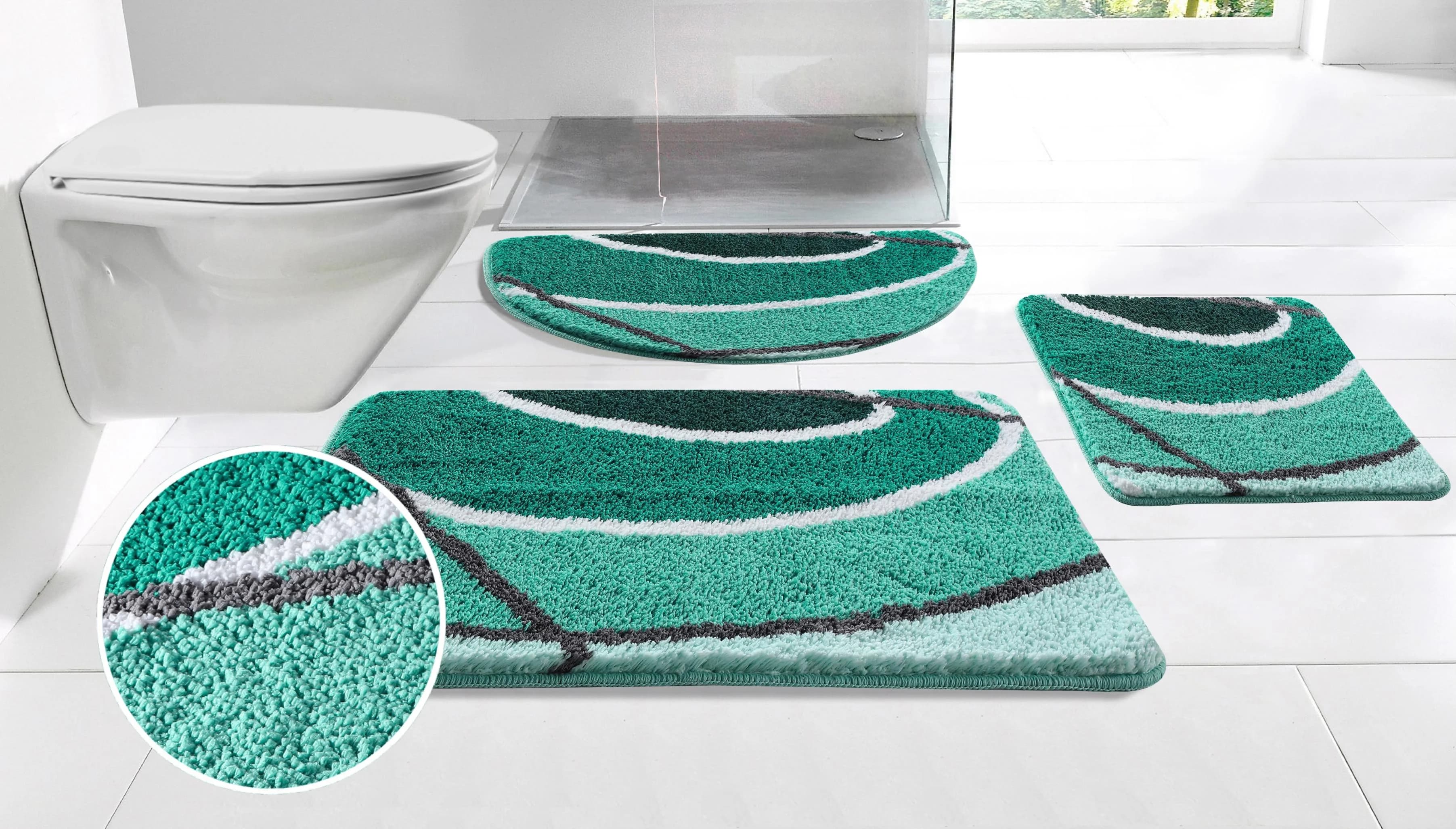 Badematte MY HOME Juna mit Muster Badvorleger Badezimmer Teppich Duschvorleger