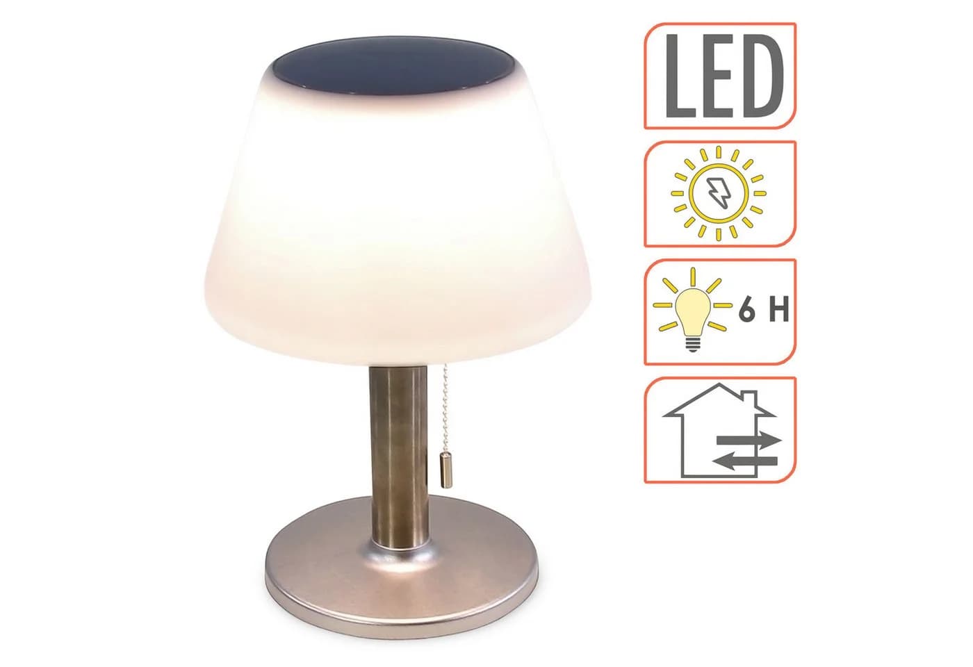 Spetebo Solar Tischlampe LED warmweiß 27 cm mit 3 Helligkeitsstufen - Bild 3