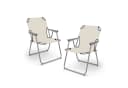 Spetebo Campingstuhl 2er Set Beige Grau Metall Klappstuhl Bild 2