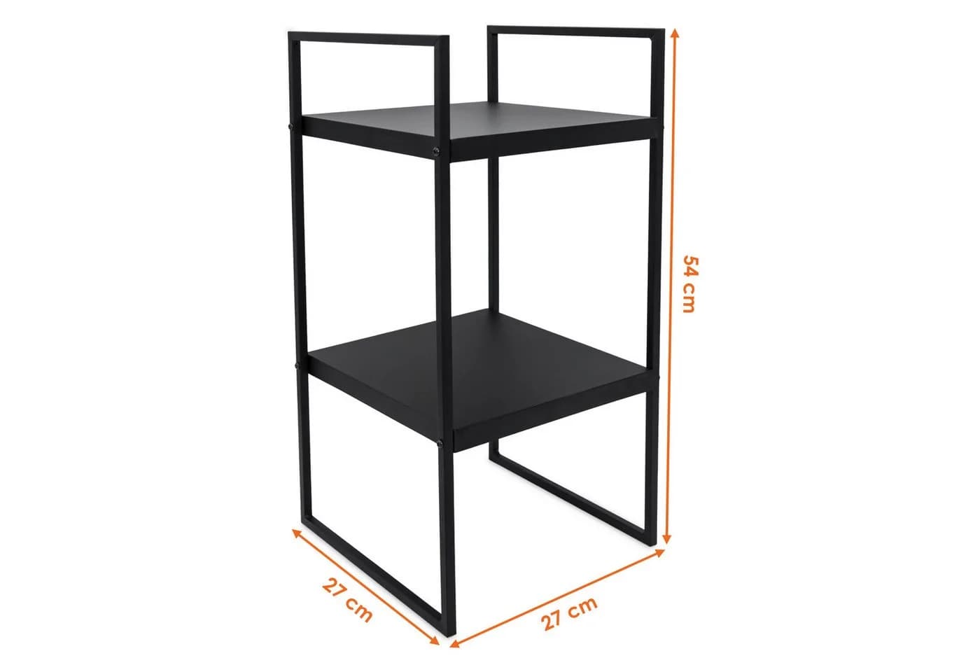 Spetebo Standregal Metall Schwarz 2 Fächer - Bild 1
