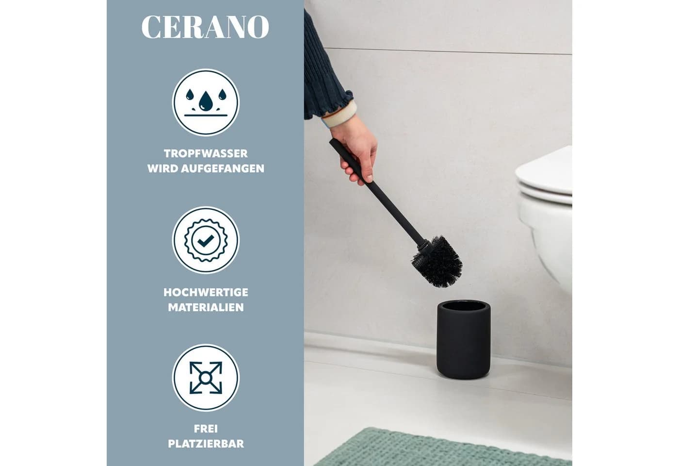eluno CERANO WC-Garnitur Schwarz Keramik Soft-Touch - Bild 5