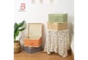 LuxusKollektion Aufbewahrungsbox 4er-Set mit Deckel Orange/Grün/Grau/Beige Bild 5