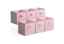 LuxusKollektion Faltbox Aufbewahrungswürfel Stoff Rosa 6er Set Bild 2