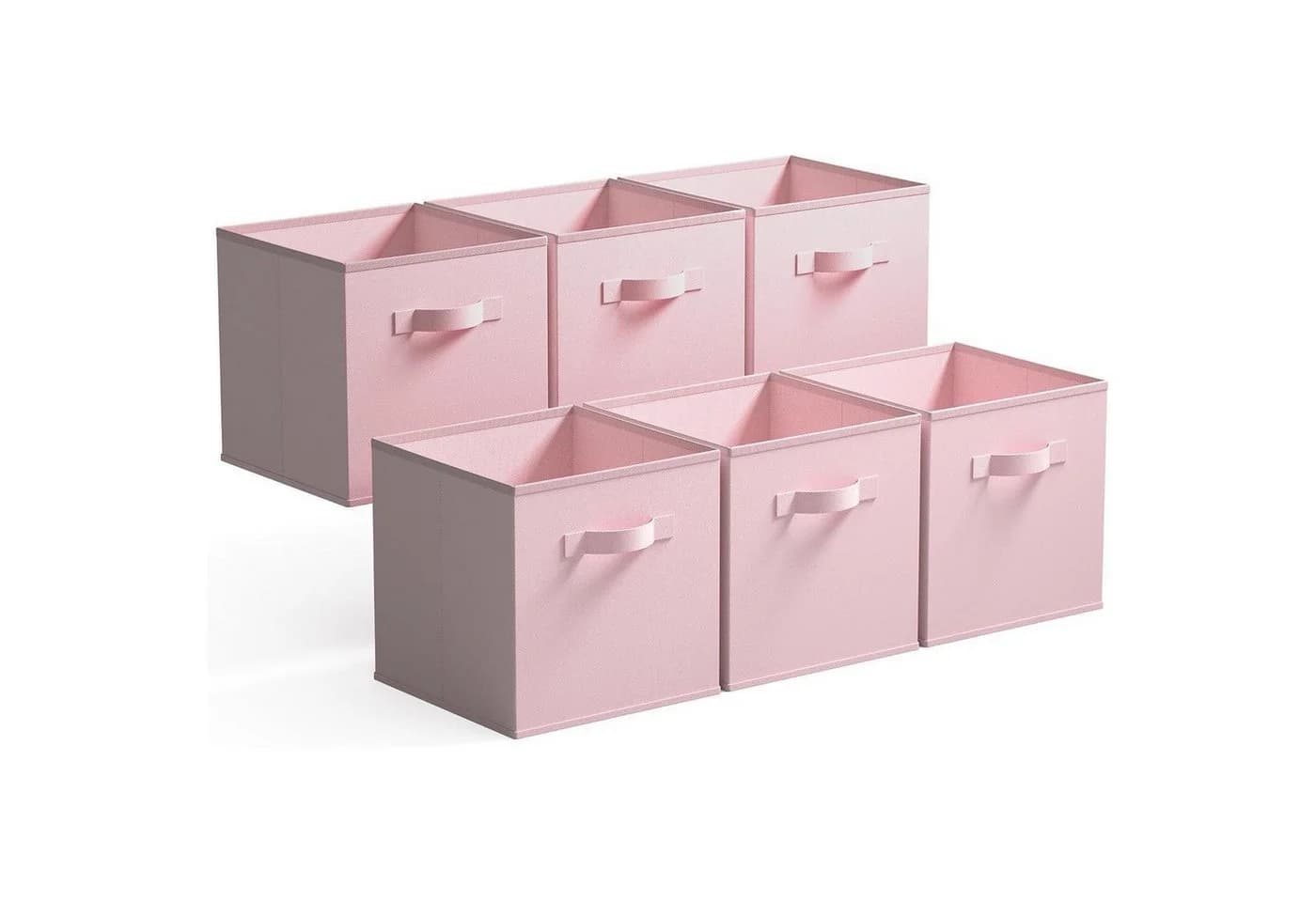 LuxusKollektion Faltbox Aufbewahrungswürfel Stoff Rosa 6er Set - Bild 2