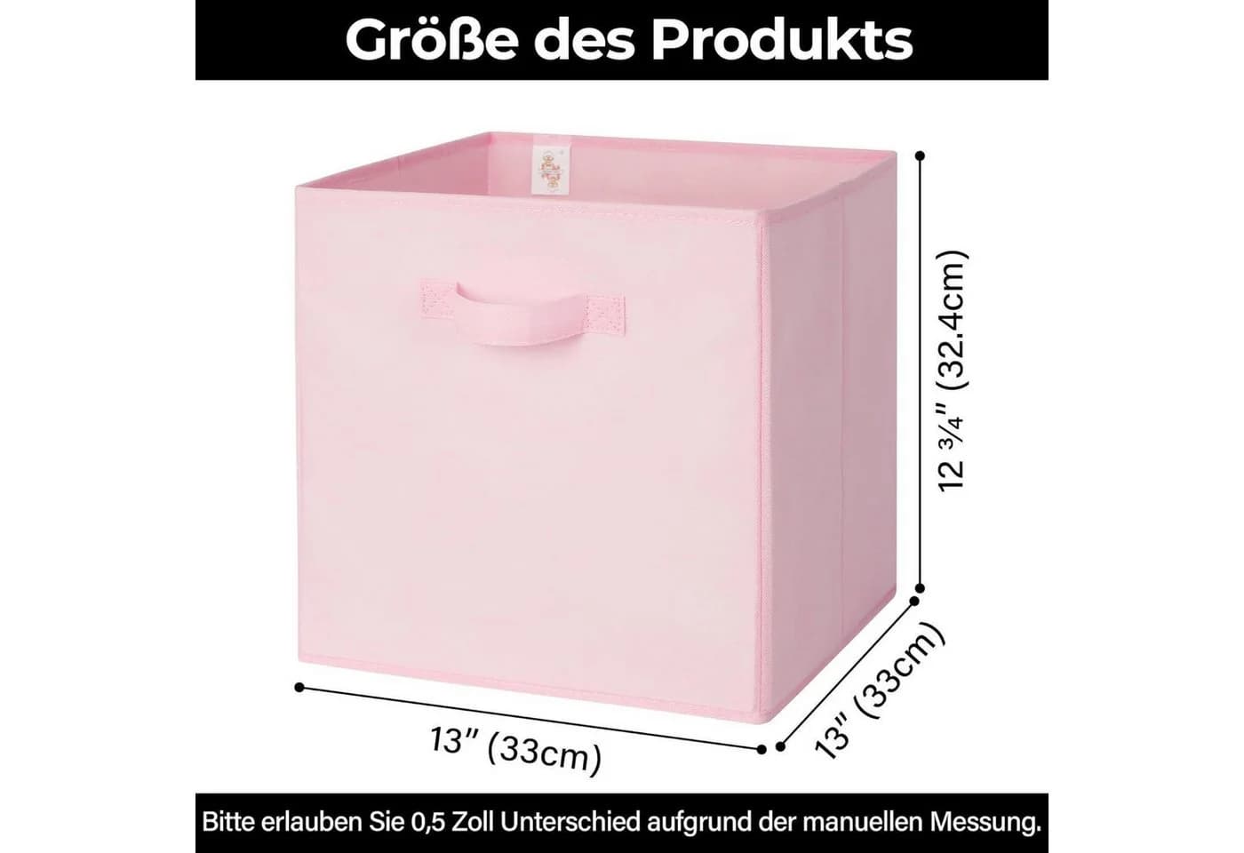 LuxusKollektion Faltbox Aufbewahrungswürfel Stoff Rosa 6er Set - Bild 5