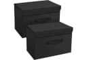 LuxusKollektion Faltbox 2er Set Schwarz mit Deckel und Griff Bild 2
