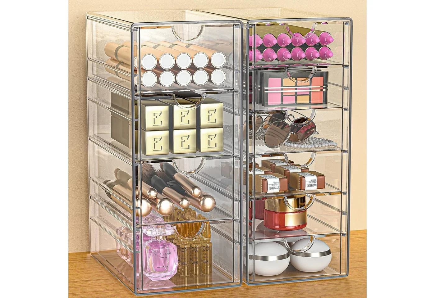 LuxusKollektion Kosmetikbox 10 Schubladen Transparent Acryl Organizer - Bild 2