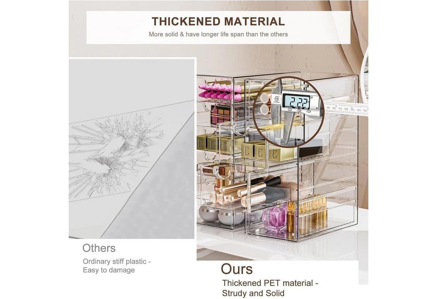 LuxusKollektion Kosmetikbox 10 Schubladen Transparent Acryl Organizer - Bild 4