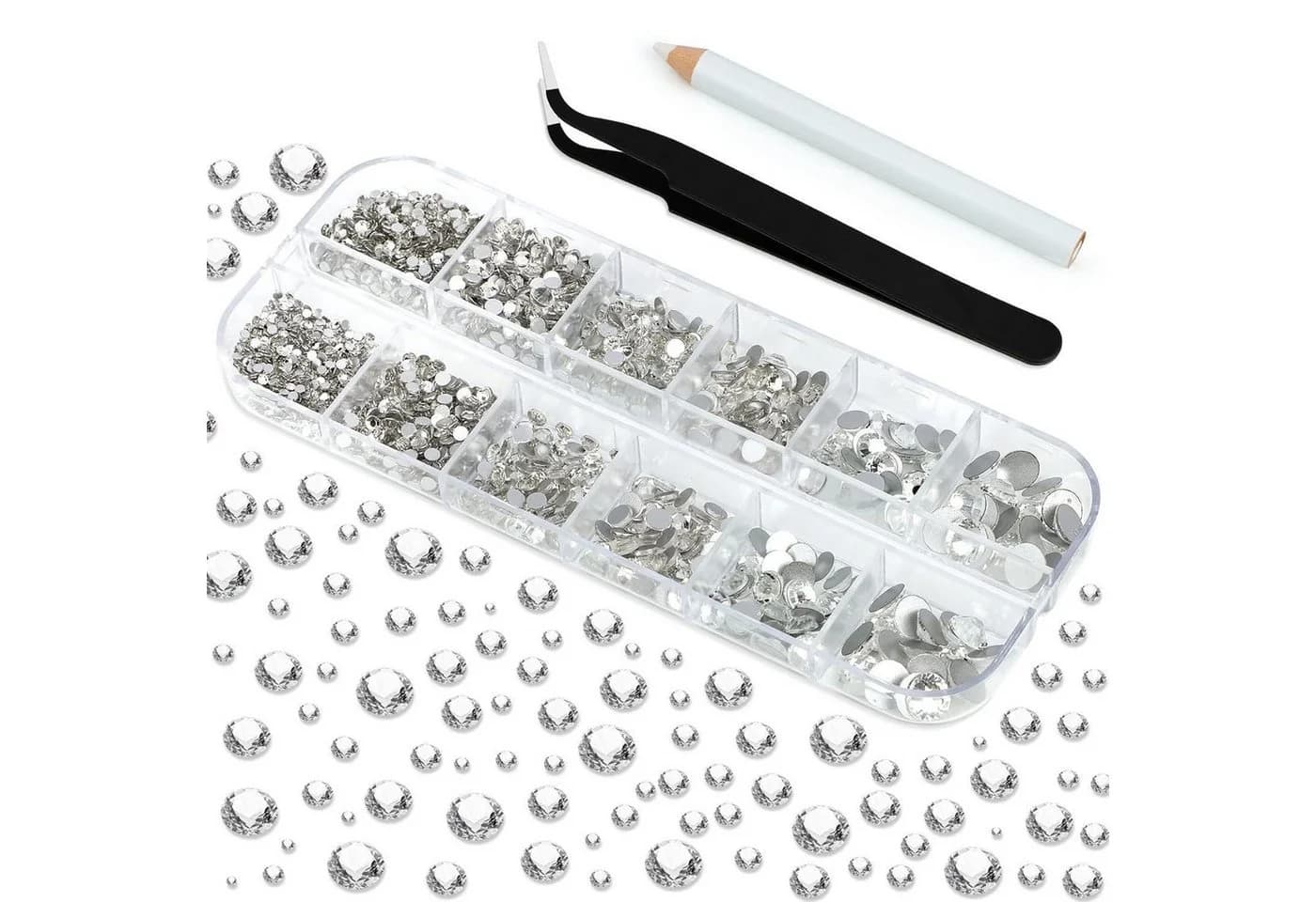 LuxusKollektion Strasssteine Set 2150 Stück für Nagel Kunst, Kleidung - 6 Größen - Bild 2