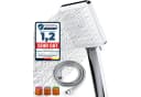 LuxusKollektion Handbrause Duschkopf Wassersparend 6 Strahlarten Silber Bild 2