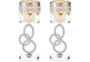 LuxusKollektion Dekohänger Kristallglas Teelichthalter 2er Set Silber Bild 2