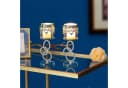 LuxusKollektion Dekohänger Kristallglas Teelichthalter 2er Set Silber Bild 3