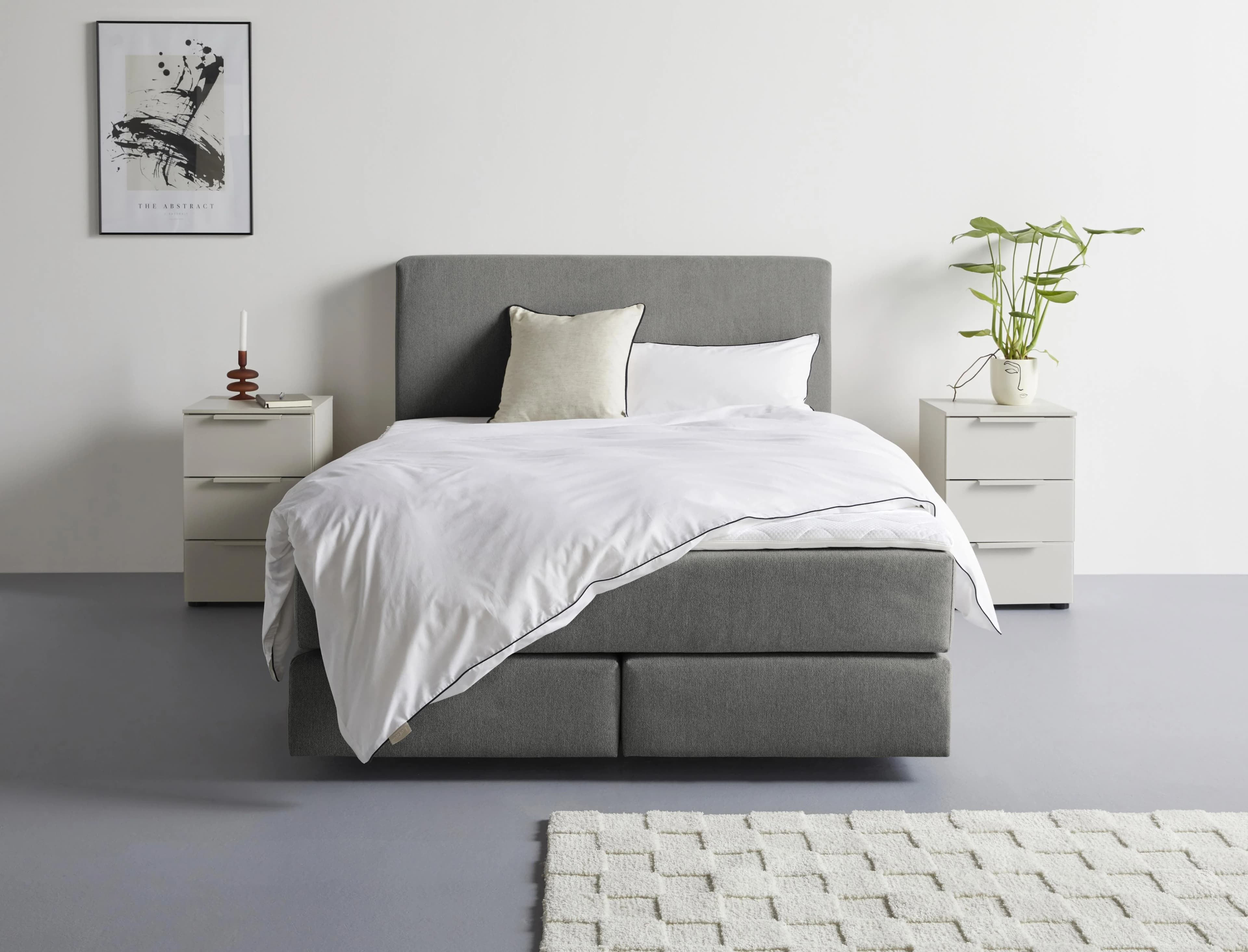 Boxspringbett Zalia Anthrazit Bonnell-Federkernmatratze