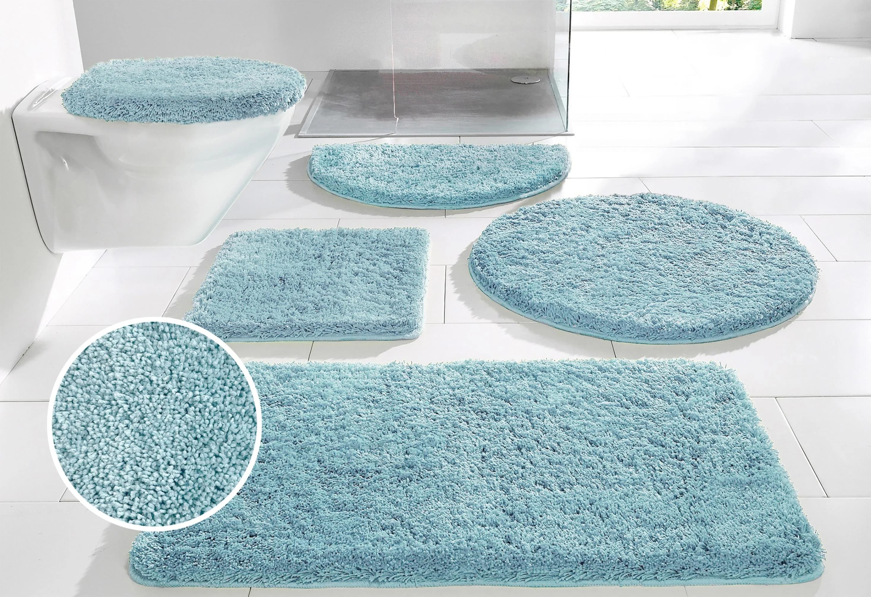 my home Sanremo Badvorleger Badezimmer Teppich Hellblau