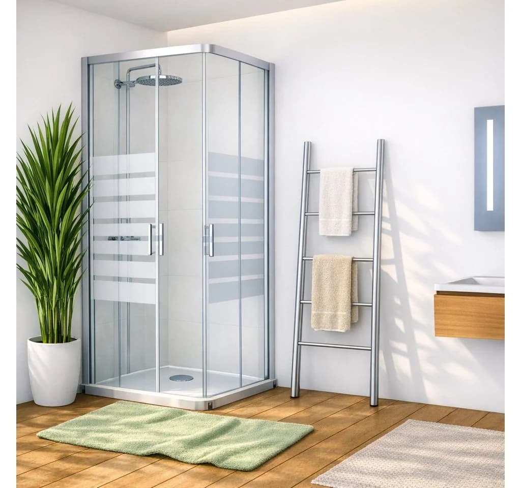 WELLTIME Eckdusche New Trento Schiebetür 195cm