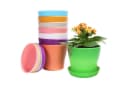 LuxusKollektion Blumentopf-Set 8er bunt Kunststoff mit Untersetzern Bild 2