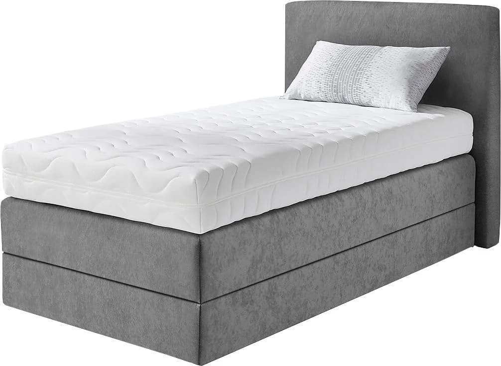Westfalia Schlafkomfort Boxspringbett Grau Microvelours